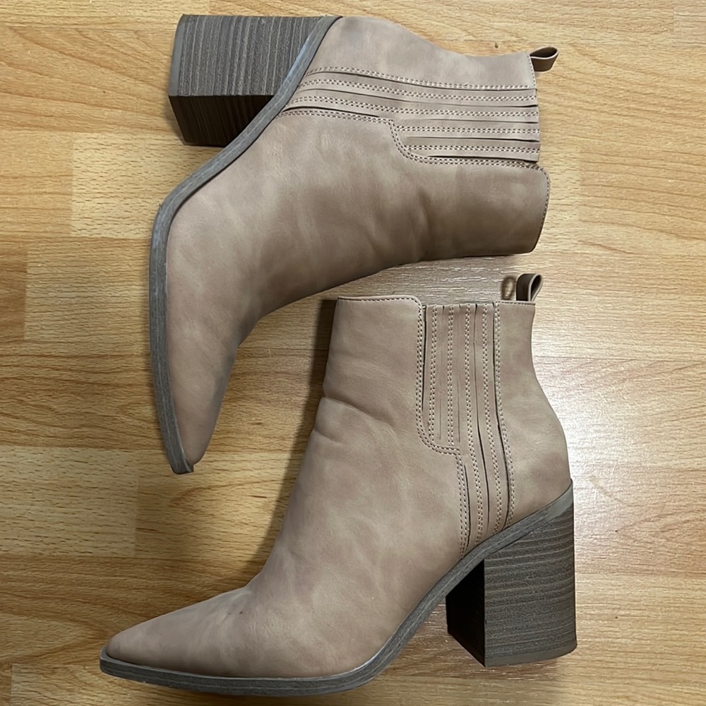 Tan booties
